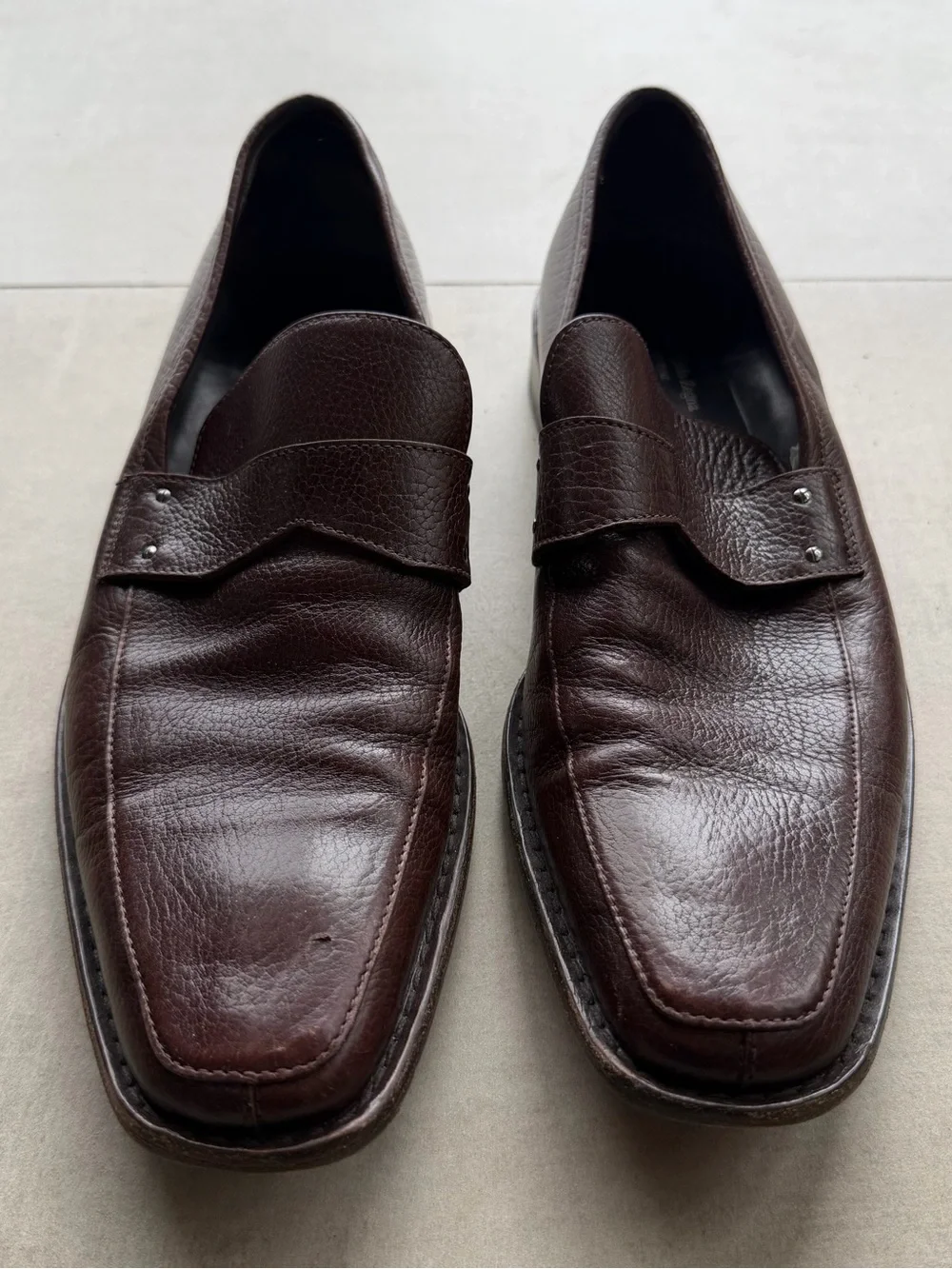 Ermenegildo Zegna Brown Leather Loafers